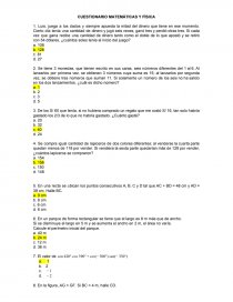 CUESTIONARIO DE MATEMÁTICAS PARA EXAMEN COMPLEXIVO. Página 1