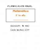 Planificación 5to año ciclo orientado Matemáticas