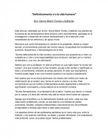 “Definitivamente sí a la vida humana”. Página 1