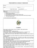 PRUEBA SEMESTRAL DE LENGUAJE Y COMUNICACIÓN.