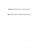 OBJETIVOS DE LA INVESTIGACIÓN CIENTÍFICA
