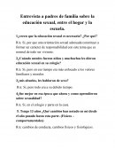 Entrevista a padres de familia sobre la educación sexual, entre el hogar y la escuela.