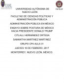 ENSAYO SOBRE POSTURA DE MÉXICO HACIA PRESIDENTE DONALD TRUMP