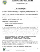 El objetivo de la presente reunión es dar a conocer a la Dra. Aida Álvarez, las actividades realizadas por parte de la coordinación del área técnica.