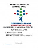 PLANIFICACION DE UNA UNIDAD TEMATICA. DIDACTICA GENERAL