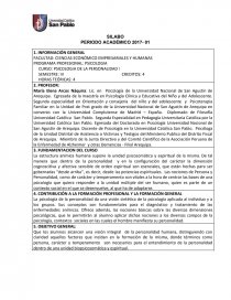 CIENCIAS ECONÓMICO EMPRESARIALES Y HUMANAS PROGRAMA PROFESIONAL: PSICOLOGIA. Página 1