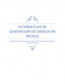 ALTERNATIVAS DE GENERACION DE ENERGIA EN MEXICO