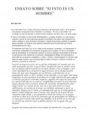 ENSAYO SOBRE “SI ESTO ES UN HOMBRE”