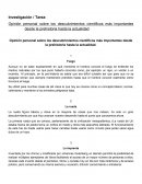 Opinión personal sobre los descubrimientos científicos más importantes desde la prehistoria hasta la actualidad