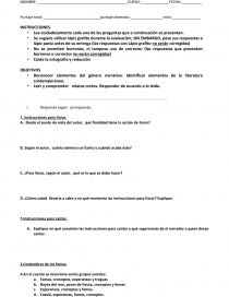 EVALUACIÓN LECTURA COMPRENSIVA CRONOPIOS Y FAMAS. Página 1