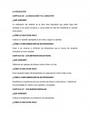 LA EDUCACIÓN CAPÍTULO 25: LA EDUCACIÓN Y EL CARÁCTER