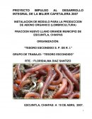 INSTALACION DE MODULO PARA LA PRODUCCION DE ABONO ORGANICO (LOMBRICULTURA)