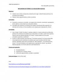 REFLEXIONES EN TORNO A LA EDUCACIÓN PLÁSTICA. Página 1