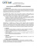 ANÁLISIS ORGÁNICO: PROPIEDADES FÍSICAS Y ENSAYOS PRELIMINARES