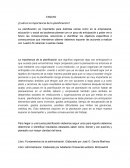 ¿Cuál es la importancia de la planificación?