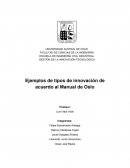 Ejemplos de tipos de innovación de acuerdo al Manual de Oslo