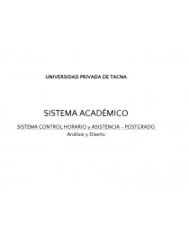 SISTEMA CONTROL HORARIO y ASISTENCIA - POSTGRADO Análisis y Diseño. Página 1