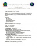Alcoholismo. Planeación de actividades de promocion para la salud