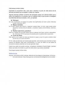 Se trata simplemente de destacar las partes más significativas del texto usando diferentes colores. (GoConqr, 2017). Página 1