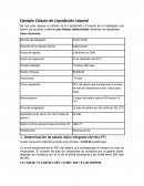 Ejemplo Cálculo de Liquidación Laboral
