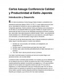 Carlos kasuga Conferencia Calidad y Productividad al Estilo Japonés