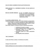 SOLICITA GRADO ACADEMICO DE BACHILLER EN EDUCACION