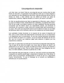 Una pregunta sin responder ¿Un líder nace o se hace?. Página 1