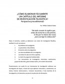 Cómo elaborar fácilmente un capítulo del informe de investigación filosófica?