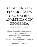 CUADERNO DE EJERCICIOS DE GEOMETRÍA ANALÍTICA CON GEOGEBRA.