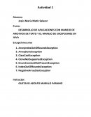 DESARROLLO DE APLICACIONES CON MANEJO DE ARCHIVOS DE TEXTO Y EL MANEJO DE EXCEPCIONES EN JAVA