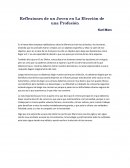 Comentario del texto: concideraciones de un joven para la eleccion de una profesion "Karl Marx".