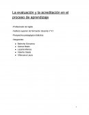La evaluación y la acreditación en el proceso de aprendizaje
