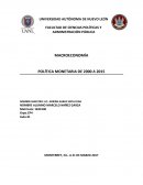 Politíca monetaria 2000 a 2015 en México