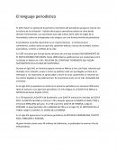El lenguaje periodístico. Características