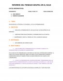 INFORME DEL TRABAJO GRUPAL EN EL AULA