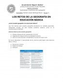 Retos de la geografia en la educacion básica