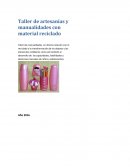 Taller de artesanías y manualidades con material reciclado