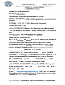 CARDEX ESTUDIANTIL. Página 1