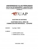 AUDITORIA EN EL AREA DE FORMALIZACIÓN INDIVIDUAL - COFOPRI.