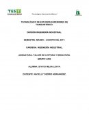 ASIGNATURA: TALLER DE LECTURA Y REDACCION.