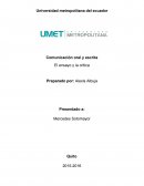 Comunicación oral y escrita El ensayo y la critica