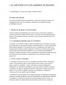 EL MÉTODO EN LOS SABERES HUMANOS