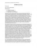 Informe de lectura "Aura" de Carlos Fuentes