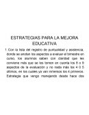 Estrategias mejora educativa