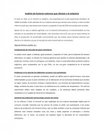 Análisis de factores externos que afectan a la industria. Página 1