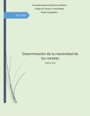 En el siguiente reporte, se muestra como a través de la mezcla de metales con el agua, podemos averiguar cuál de ellos es el más reactivo, es decir, cual tiene mayor tendencia a combinarse con otro compuesto; y cuál es el menos reactivo.