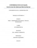 TEMA: “ADMINISTRACION CIENCIA, TÉCNICA, TECNOLOGÍA”