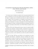 La experiencia como fuente de las ideas para David Hume: Análisis, crítica, reflexión y juicio personal