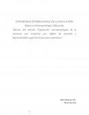 Máster en Neuropsicología y Educación