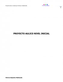 PROYECTO AULICO NIVEL INICIAL. Página 1